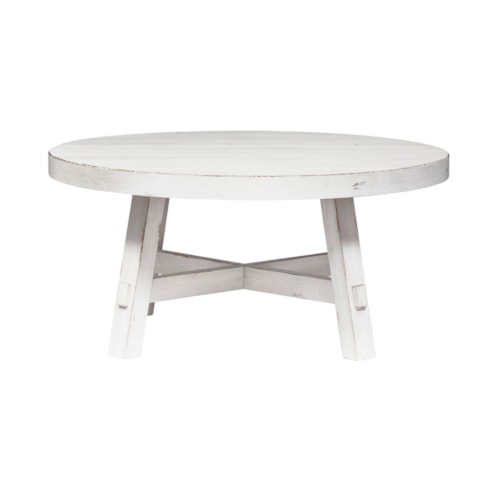 Contemporary Splay Leg Round Cocktail Table