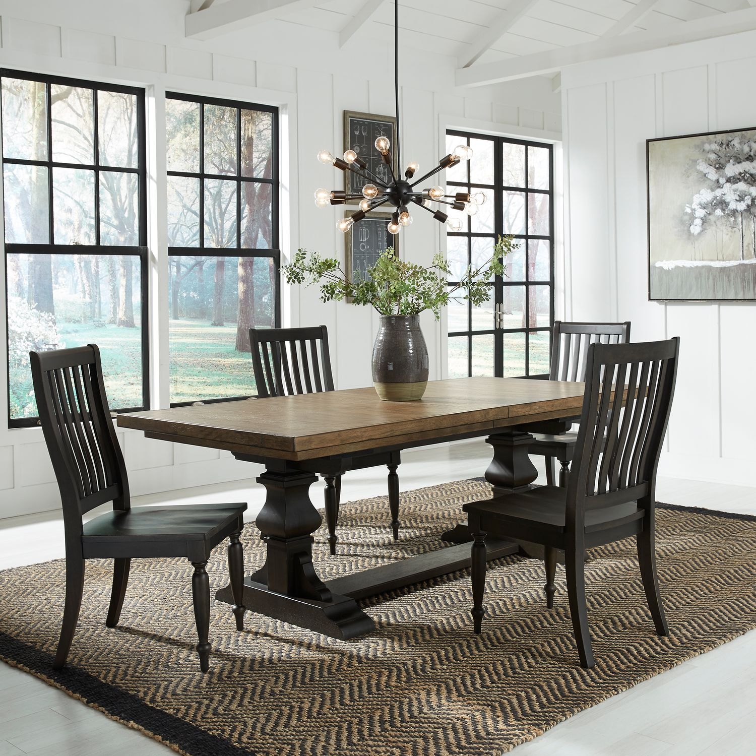 Liberty Furniture Harvest Home 5-Piece Trestle Table Set