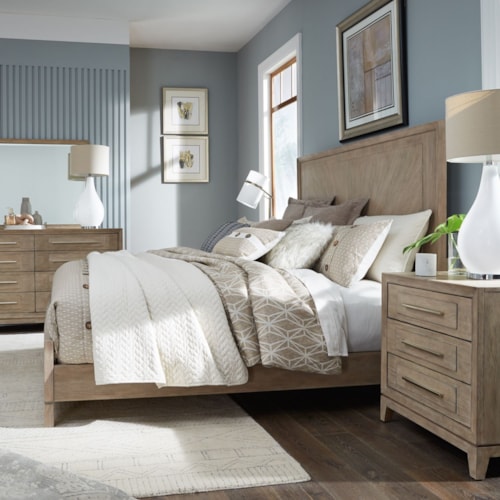 Contemporary 4-Piece Queen Panel Bedroom Set with Nightstand