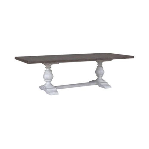 Farmhouse Trestle Dining Table with 18" Leaf