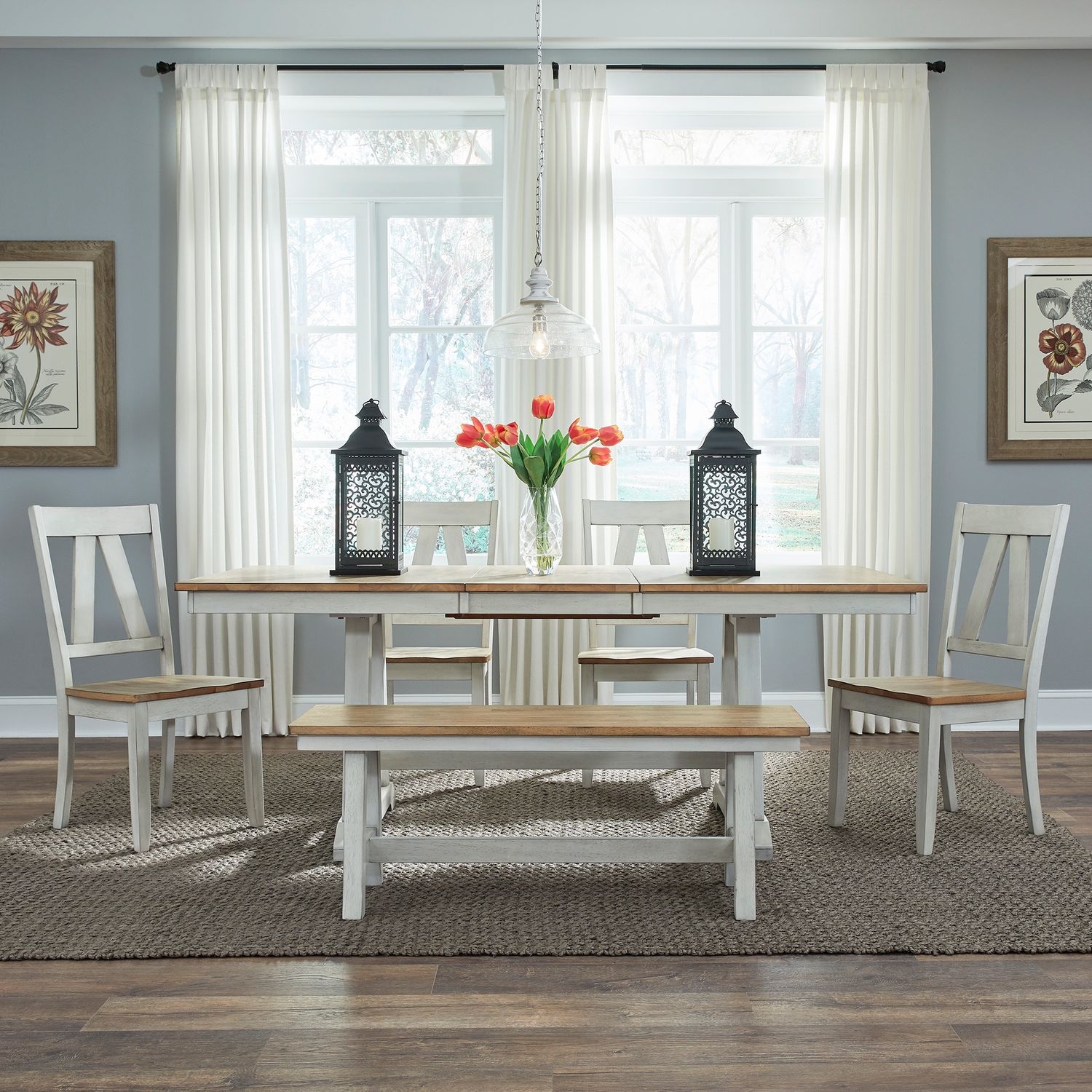 Liberty Furniture Lindsey Farm 6 Piece Trestle Table Set