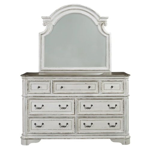 Traditional 7-Drawer Dresser & Mirror Set