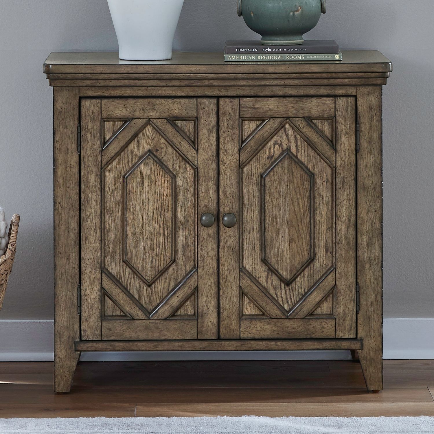 Liberty Furniture Carolina Park 2-Door Bedside Chest with Charging Station