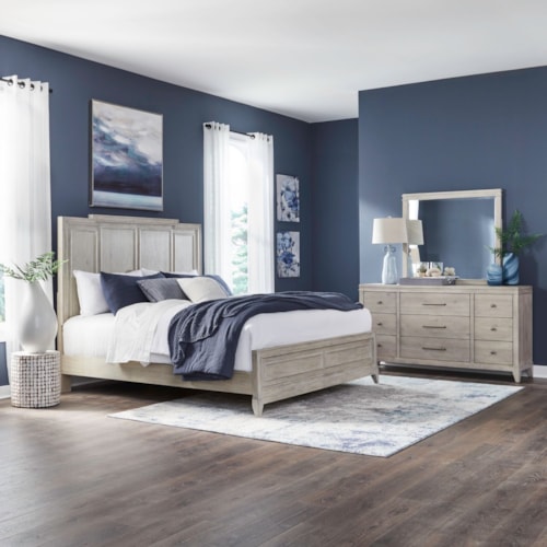 Transitional 3-Piece Queen Panel Bedroom Set