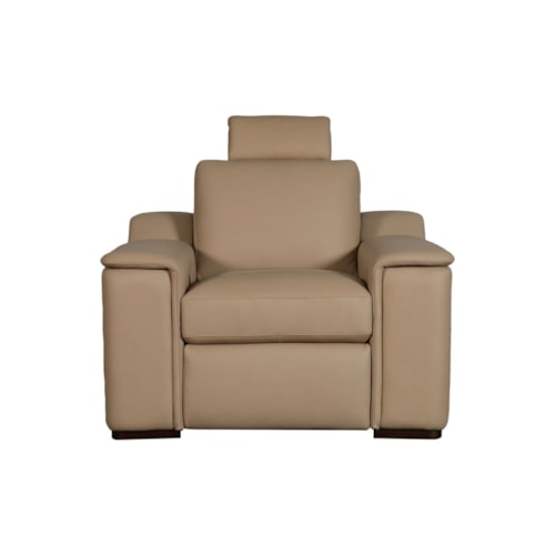 Contemporary Recliner with Storage Arms