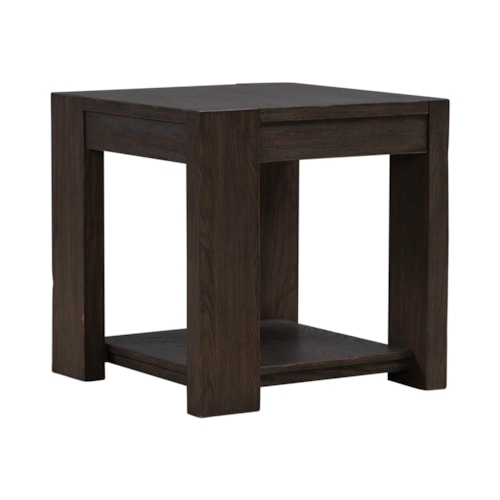 Transitional End Table with Lower Shelf