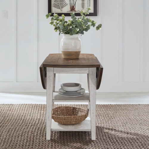 Farmhouse Drop Leaf Table with Two-Tone Finish