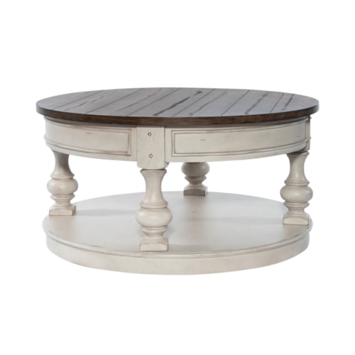 Relaxed Vintage Round Cocktail Table
