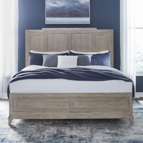 Transitional Queen Panel Bed