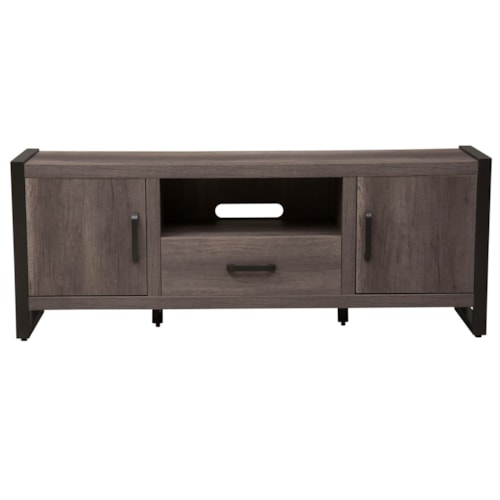 Contemporary Entertainment TV Stand with Open Media Compartment