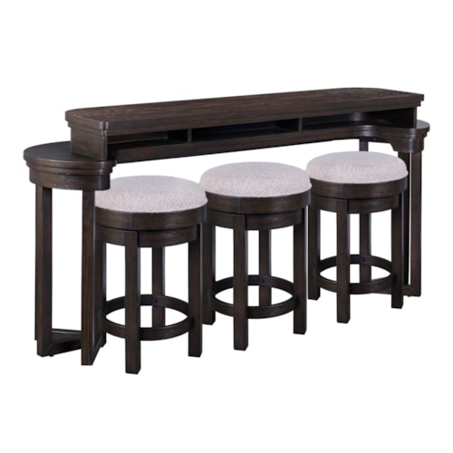 Transitional 4-Piece Bar Table Set with USB Ports
