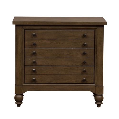 Transitional 6-Drawer Chest with USB Charging Port