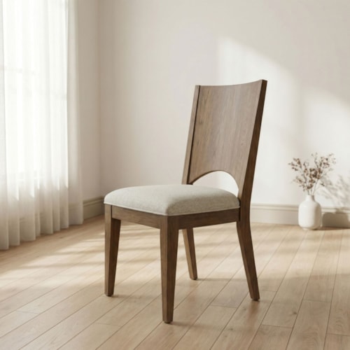 Contemporary Dining Side Chair with Upholstered Seat