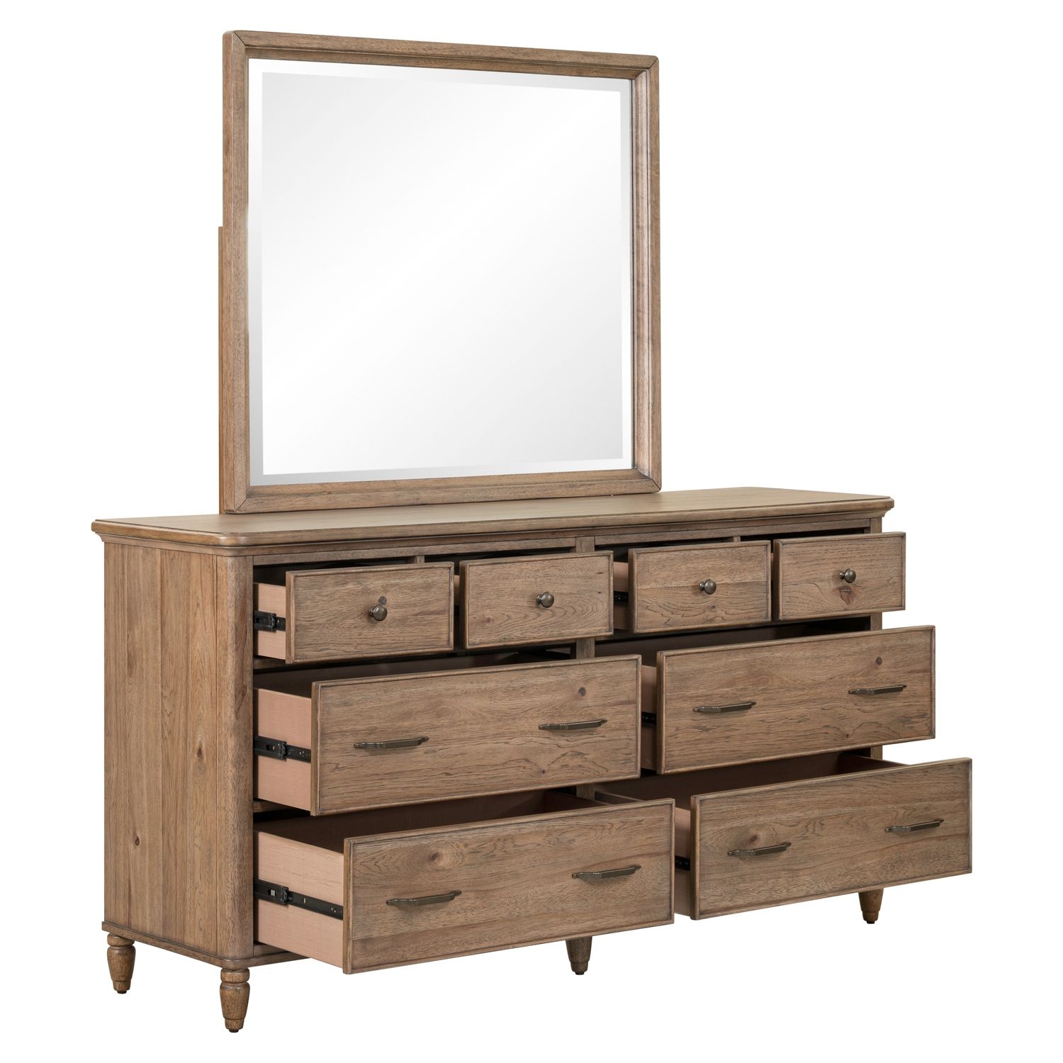 Eight-Drawer Dresser &amp; Mirror Set