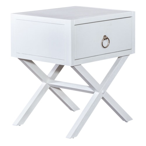 Contemporary Single Drawer Accent Table with "X" Base