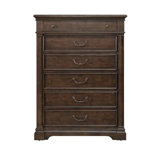 Transitional 5-Drawer Bedroom Chest with Felt-lined Top Drawer