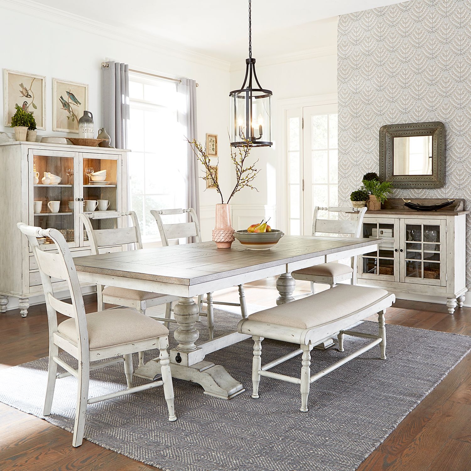 Liberty Furniture Whitney 6 Piece Trestle Table Set