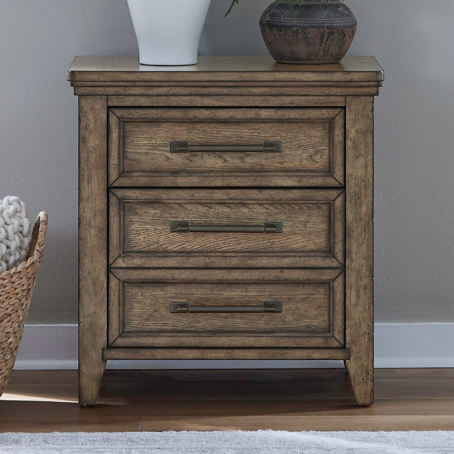 Liberty Furniture Carolina Park 2-Drawer Nightstand with Charging Station