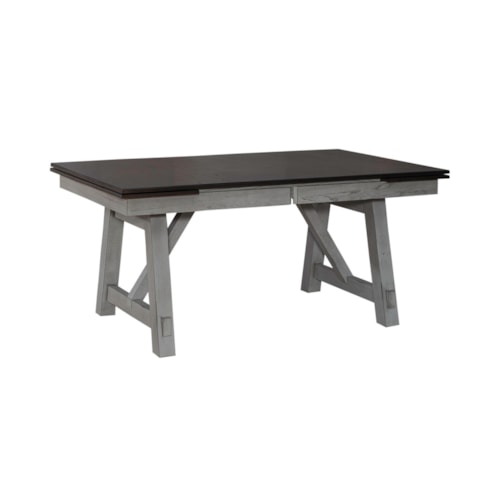 Transitional 5-Piece Trestle Table Set