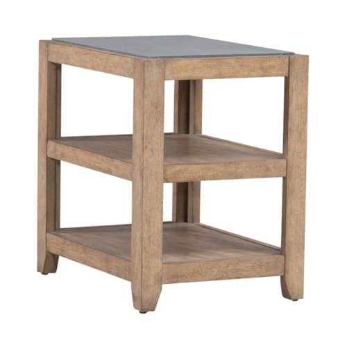 Transitional Side Table with Lower Shelves