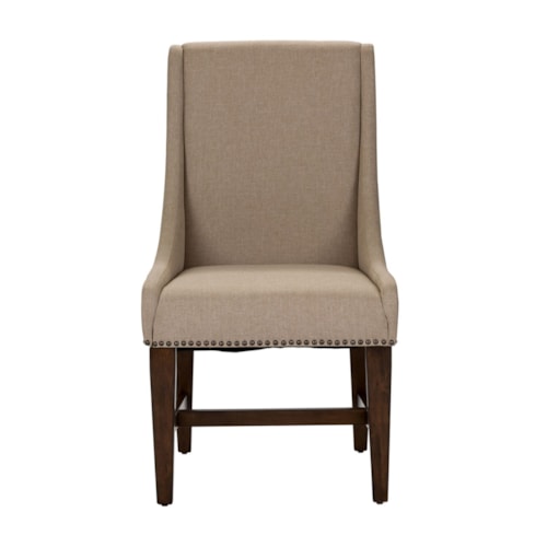 Traditional Upholstered Side Chair with Nail Head Trim