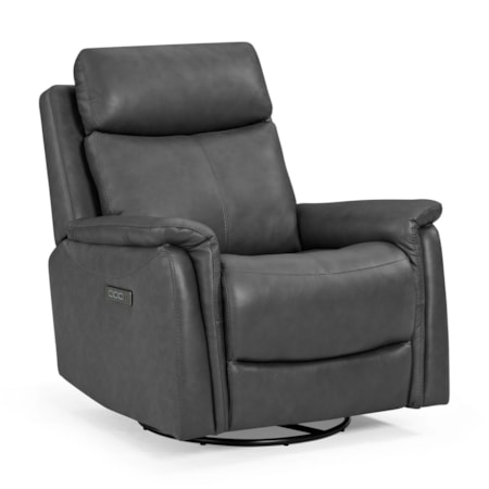 Leather Swivel Glider Power Recliner