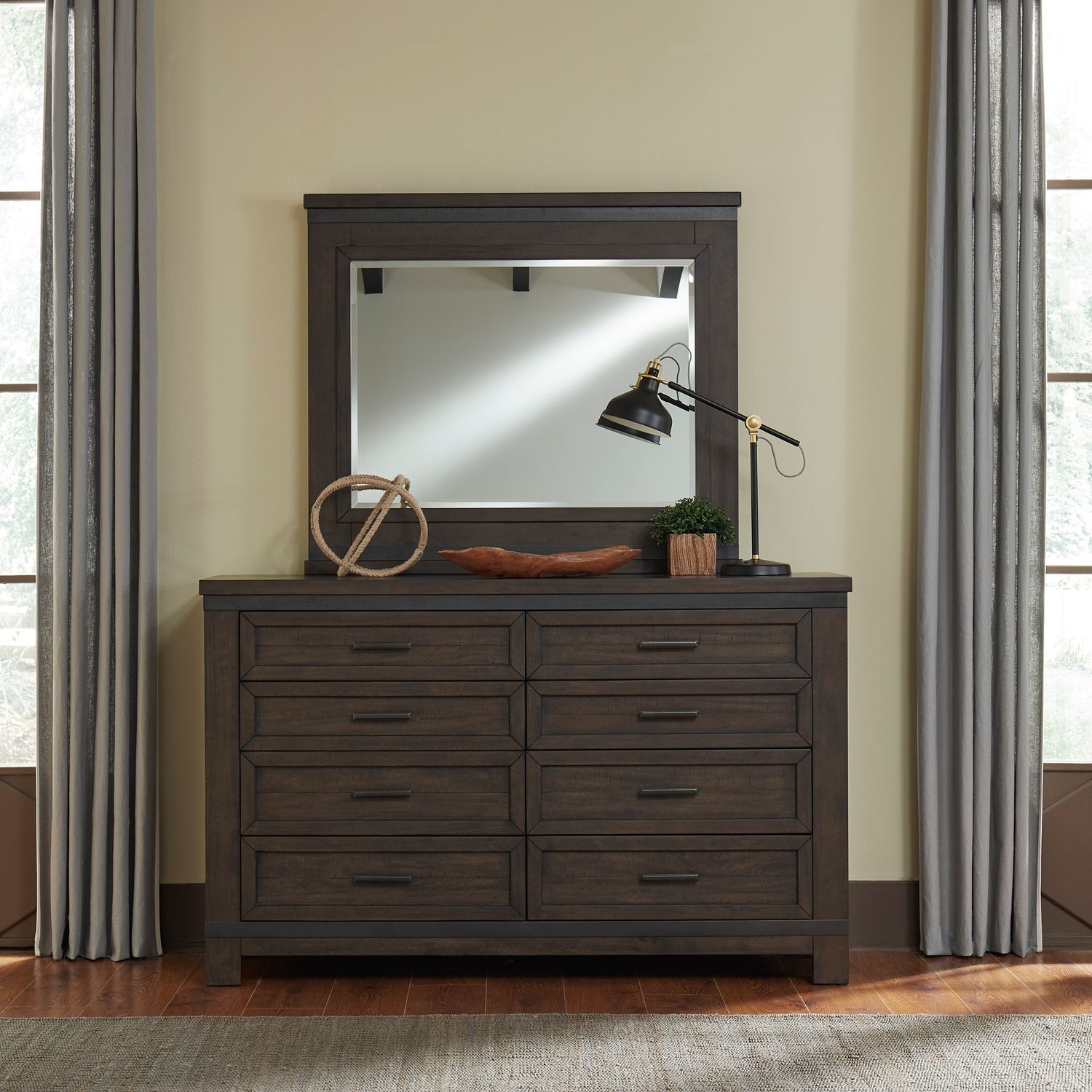Liberty Furniture Thornwood Hills 3-Piece King Panel Bookcase Bed Set