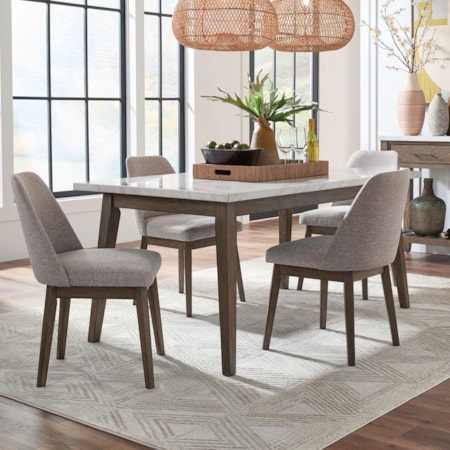5-pc. Rectangular Dining Set w/Uph. Chairs