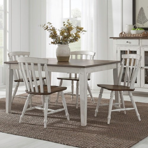 Farmhouse 5-Piece Dinette with Two-Tone Finish