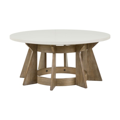 Contemporary Round Two-Tone Cocktail Table