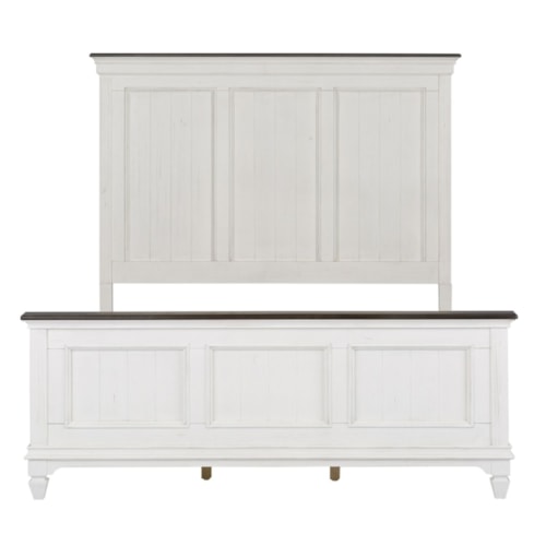 Cottage California King Panel Bed with Bead Molding