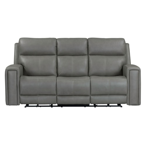 Transitional Power Recline Sofa with Power Headrest