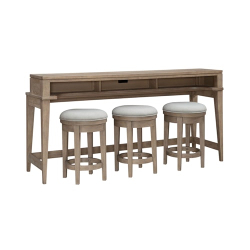 Contemporary Console Table with 4 Stools