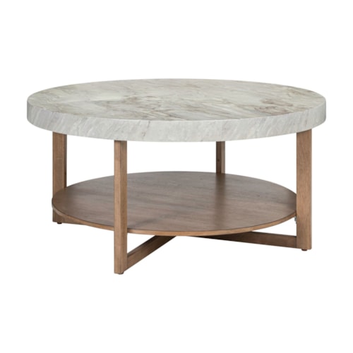Contemporary Cocktail Table with Open Shelf