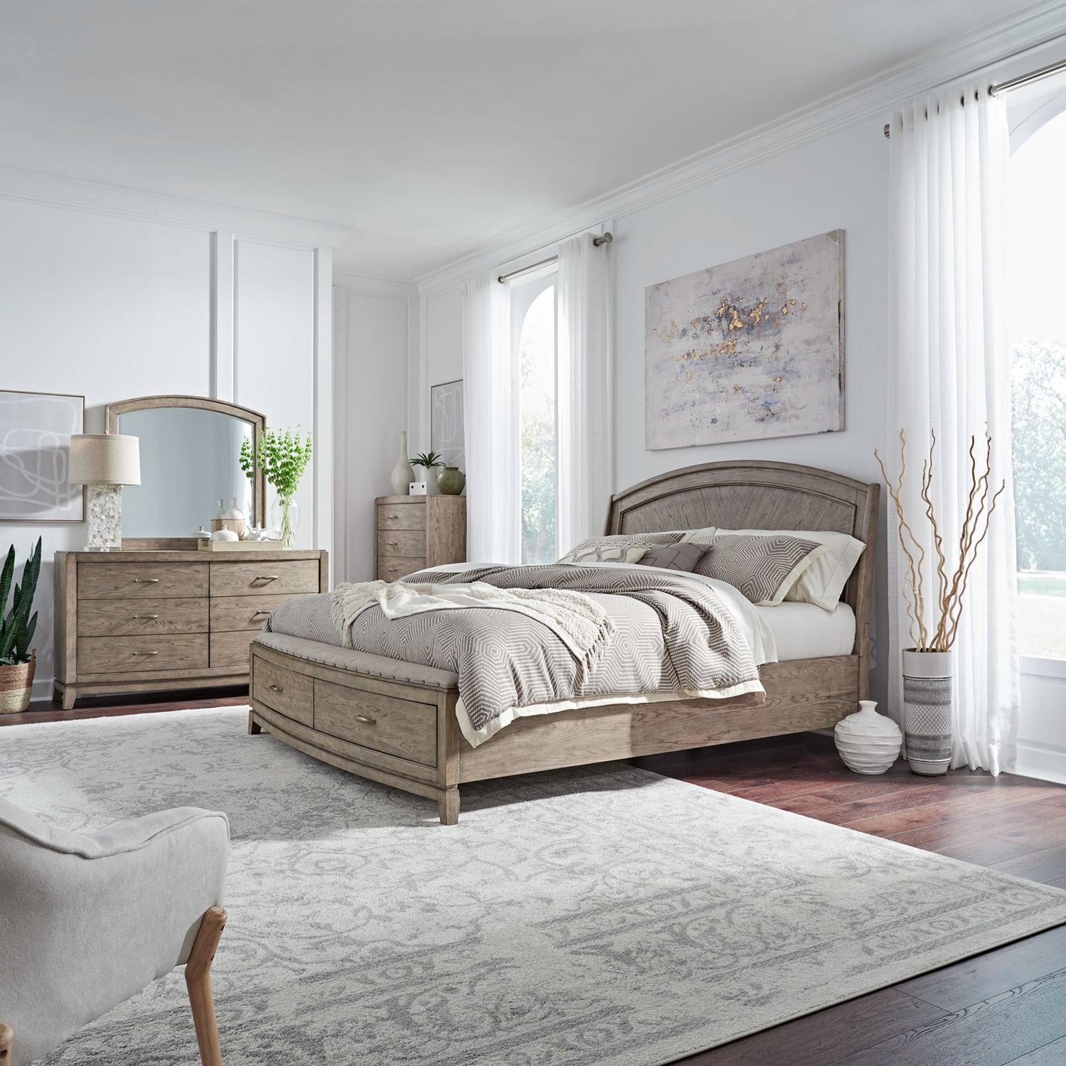 Liberty Furniture Avalon 4-Piece King Panel Storage Bedroom Set