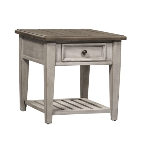 Farmhouse 1-Drawer End Table