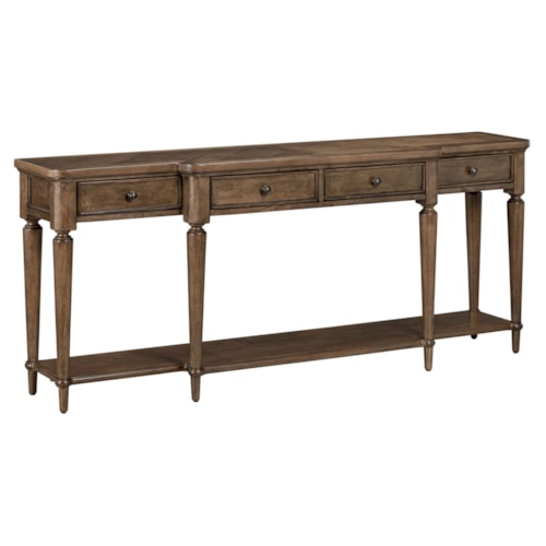 Traditional Four-Drawer Breakfront Hall Console Table