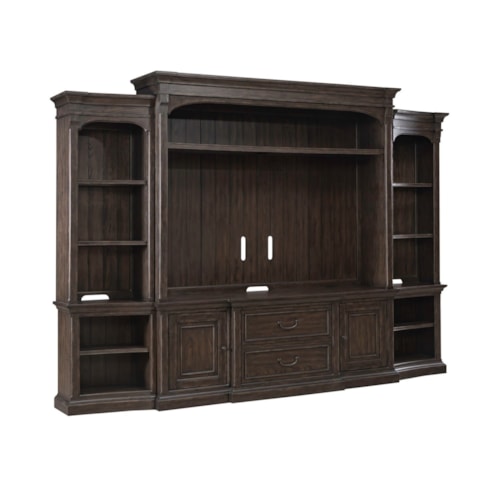 Traditional Entertainment Center with Piers