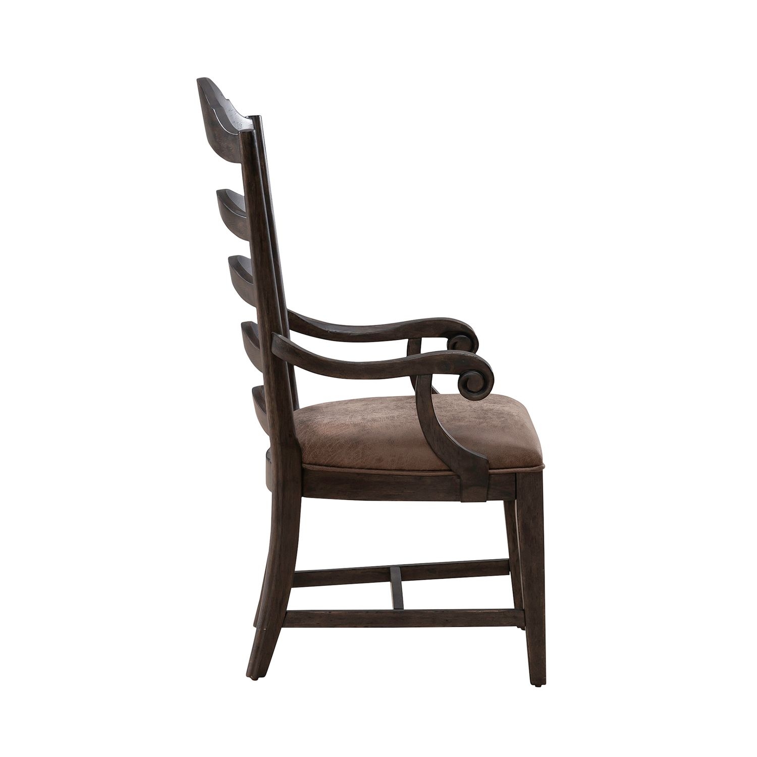 Upholstered Ladder-Back Arm Chair