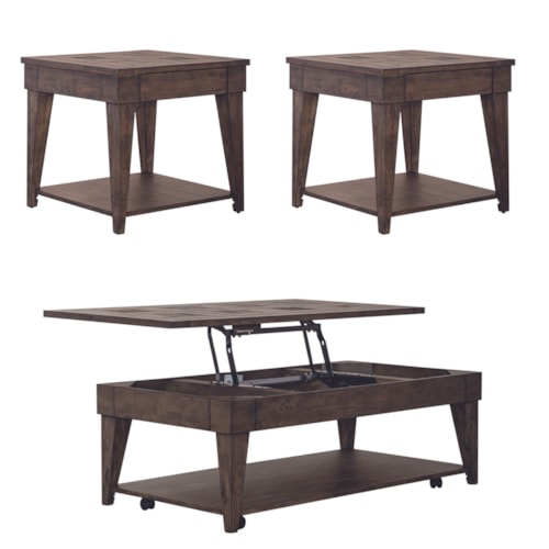 Arrowcreek 3-Piece Occasional Set with Lift Top Cocktail Table