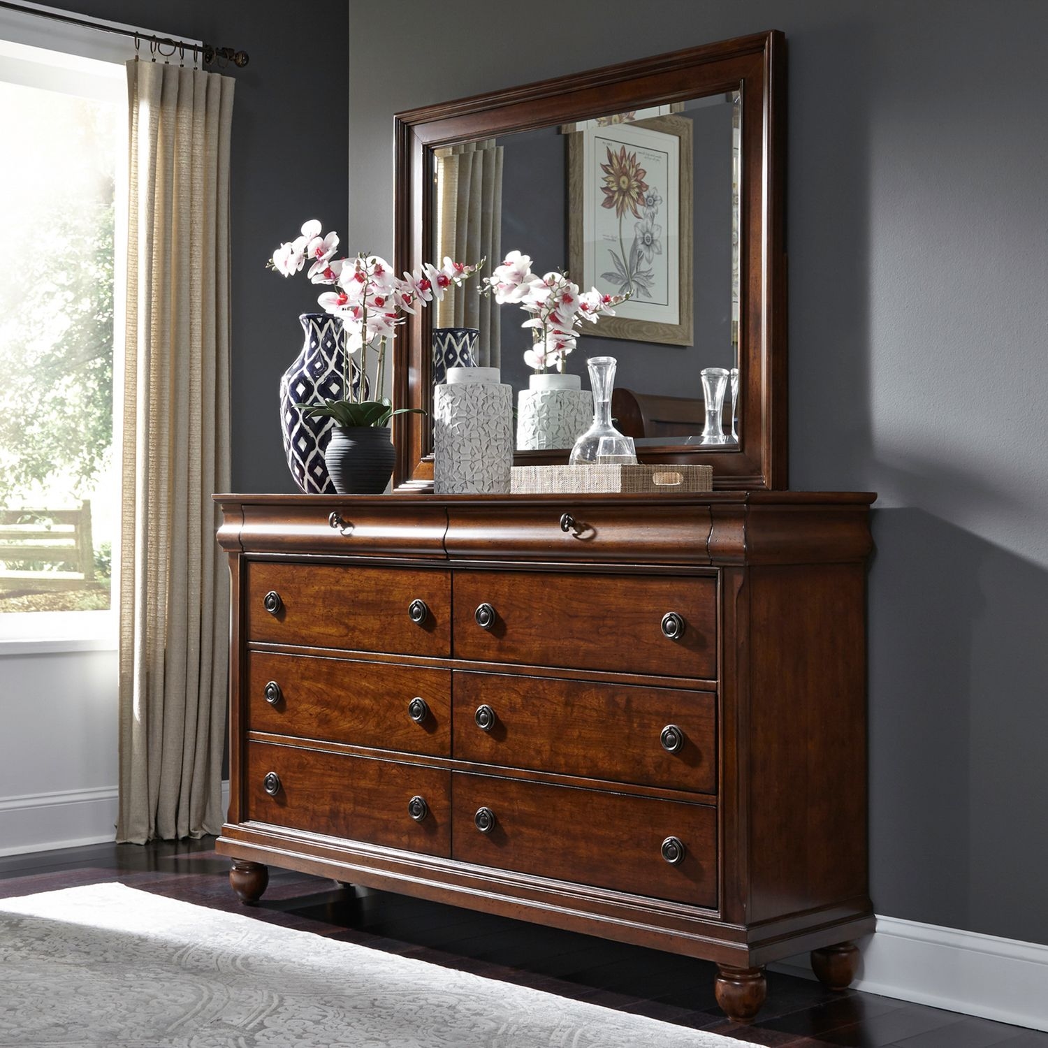Liberty Furniture Rustic Traditions Dresser and Mirror