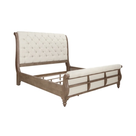 Upholstered Queen Sleigh Bed