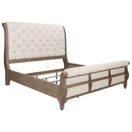 Upholstered Queen Sleigh Bed