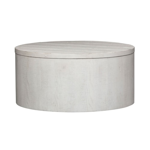 Farmhouse Round Drum Cocktail Table