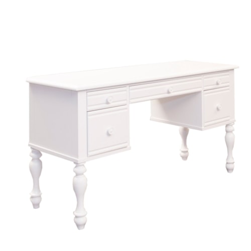 Cottage Style Vanity Desk with Turned Legs