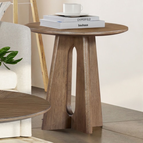 Modern Rustic 24" Round End Table