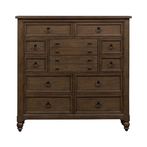 Transitional 12-Drawer Chesser with Dovetail Construction