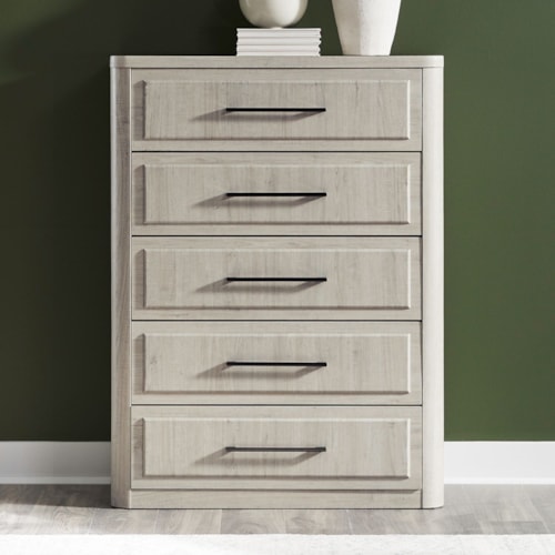 Transitional 5-Drawer Bedroom Chest with Felt Lined Top Drawer