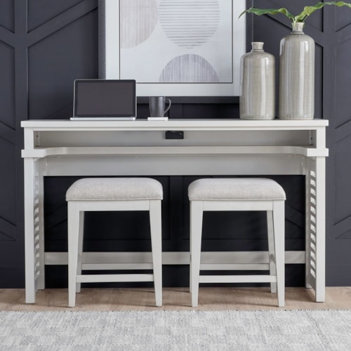 Contemporary 3-Piece Console Table Set with Built-In Charging Station