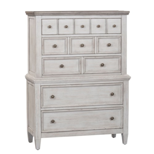 Farmhouse 5-Drawer Chest with Felt-Lined Top Drawer